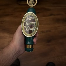Leinenkugel's Leinie's Creamy Draft Tap Handle Green Bronze Indian Head Topper picture