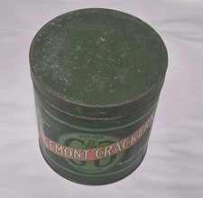 Vintage Early Style Edgemont Crackers Tin Can Green & Green Edgemont 1920s Era picture