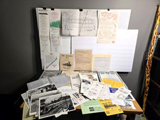 Vintage & modern railroad ephemera booklets timetables photos receipts drawings picture