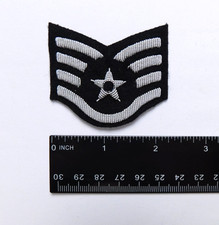 Rare US Air Force Authentic 1959 Prototype Chevron SSgt Black Silver Bullion picture