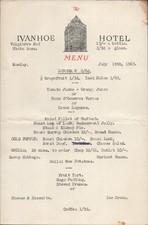 1965 THE IVANHOE HOTEL vintage lunch and dinner menu LONDON, ENGLAND, U.K. picture