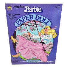 VINTAGE 1983 ANGEL FACE BARBIE PAPER DOLL MATTEL BOOK NEVER USED GOLDEN PRE-CUT picture