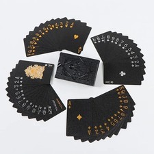 Diamond Waterproof Black Golden Cards Plastic Poker Playing HD Deck of Cards picture