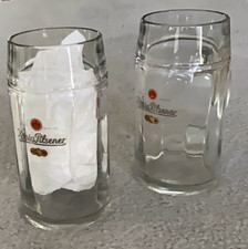 (2) KöNIG PILSENER German Heavy Glass Beer Stein Mugs Tankards 1.0 Liter Large picture