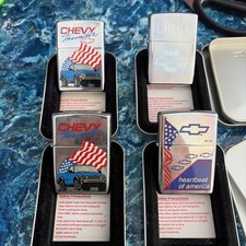 4-Zippo Cigarette Lighters Chevy Chevrolet Bowtie Thunder Heartbeat New picture