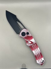 Heretic Pariah Manual Button Lock DLC Candy Cane G10 Handle MagnaCut Blade picture