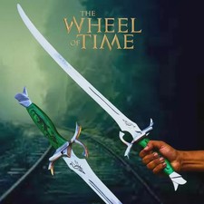 Handmade Wheel of Time Heron Mark Sword Replica Carbon Steel Scabbard Best Gift picture