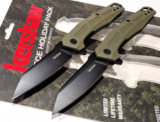 KERSHAW KS7018 2 PC OD Green Spring Open Assisted Tactical Folding Pocket Knife picture