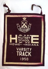1958 Howe Military School Indiana Varsity Track Cloth Banner 16