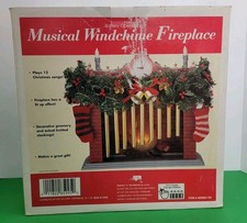 Vintage Musical Fireplace Animated Christmas Chimes. 12 Songs, Battery Operated  picture
