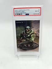 2007 TOPPS HALO MASTER CHIEF - GREEN PORTRAIT FOIL #1 - GRADED SLAB PSA 8 picture