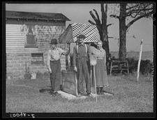 Photo:West Virginia 1938 Farmer Wife Son Standing by Well Rural Farmhouse picture