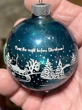 VINTAGE SHINY BRITE CHRISTMAS ORNAMENT TWAS THE NIGHT BEFORE CHRISTMAS RARE HTF picture