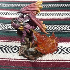 Vintage 02 Myths Legends Purple fire Dragon Uniquely Hand Painted W.U. picture