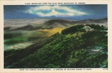 Moonlight Over Blue Ridge Mountains Virginia Skyland Skyline Drive Linen picture