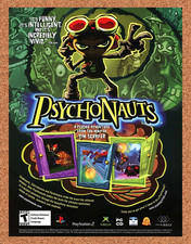 Psychonauts Xbox Original 2004 Ad Authentic Action Shooter Video Game Promo v2 picture