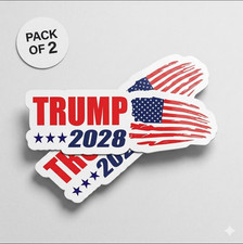 Trump 2028 bumper sticker vinyl decal label President Keep America Great USA 2pk picture