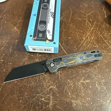 QSP Penguin 80s Camo Carbon Fiber 1 Of 90 Folding Pocket Knife Black Blade picture