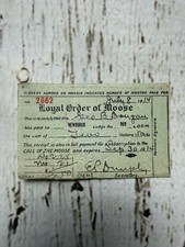 VTG Membership Member Card Annual Loyal Order Of Moose Lodge No 969 LOOM 1910s picture