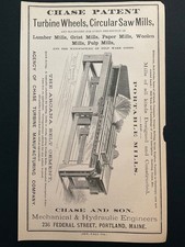 1883 Antique Ad Page Chase & Son Portable Mills, Rice Engravers, Portland ME picture