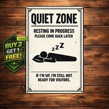 Funny Sleeping Do Not Disturb Home Office Sign 8x12 Metal Tin Wall Plaque picture