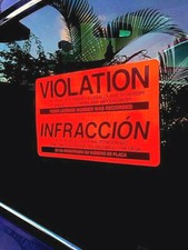 READ ⭐10 + BONUS⭐ BEST BILINGUAL NO ILLEGAL PARKING VIOLATION TOWING STICKERS picture