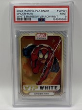 2023 Marvel Platinum White Rainbow VIP Achievement SPIDER-MAN PSA 9 Mint 🕷️RARE picture