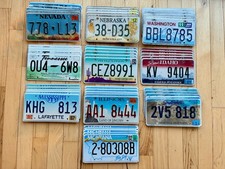 Wholesale Lot of 50 License Plates from 10 Different States - 5 of Each State picture