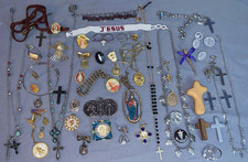 Great Lot  56 pc  Vintage Modern  Religous Theme  Mostly Jewelry Items picture