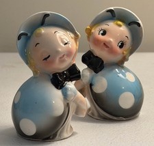 Vintage Northern Imports Japan Anthropomorphic Blue Ladybug Salt & Pepper Shaker picture