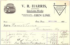 1904 V.R. Harris Erin Lime Works TN Billhead (Lumber/Lime) picture