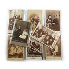 5 Antique Cabinet Cards - Mixed Group Photo Lot - Love Affection Family Kinship picture