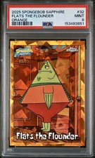 2025 SpongeBob Topps Chrome Sapphire Flats Orange Refractor # /25 PSA 9 picture