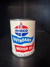 RARELY seen NOS Full Amoco Outboard Half Pint Oil Can Very clean picture