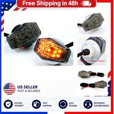 Anzio 15 Amber LED Flush Mount Turn Signal Lights Smoke Motorcycle Universal picture