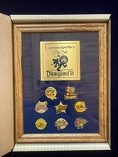 Disneyland 1986 Commemorative Pin Set with Frame and Plaque New in Box picture