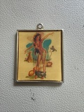 Vintage Keychain  Part Sexy Lady Flasher Provocative Risque picture