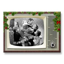 Its a Wonderful Life Retro TV 3.5 inches x 2.5 inches Steel Fridge Magnet picture