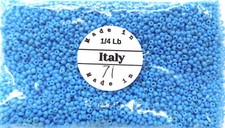 1/4# Pound 10/0 Old Cherokee Blue RARE Original Venetian African Trade Beads V71 picture