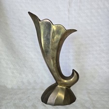 Brass Horn a Plenty Cornicopia Vase 8.5