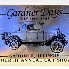 1988 Gardner Days Annual Antique Auto Car Show Meet Grundy County Illinois Plate picture