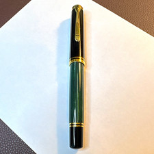 Pelikan Souveran M80 Green Striped Fountain Pen 18K Gold (F) Nib picture