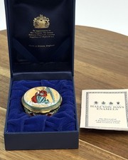 Halcyon Days Enamels England Neiman Marcus Porcelain Trinket Box Christmas 2000 picture