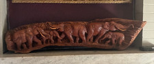 Elephants Relief of Traveling Wall Art Vintage Rare Unique Hand Carved w detail picture