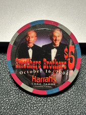 ((UNCIRCULATED)) $5 HARRAH'S CASINO CHIP POKER CHIP LAKE TAHOE SMOTHERS BROTHERS picture