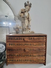 ONE OF A KIND Vintage Handmade Philadelphia Cream Cheese Display Box DRAWERS  picture
