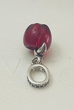 Christmas Red Apple Pandora Silver Murano Glass Charm Thanksgiving Appreciation picture