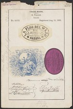 Photo:Havana Cuba 1882 E Valle La Flor del Mazo Cigars Trade Mark picture