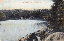 Port Leyden New York Black River Waterfront Scenic View Postcard Copy picture