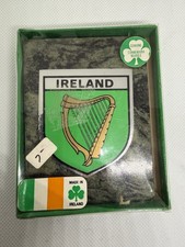 Vintage Genuine Connemara Marble Ireland Harp Wall Plaque picture